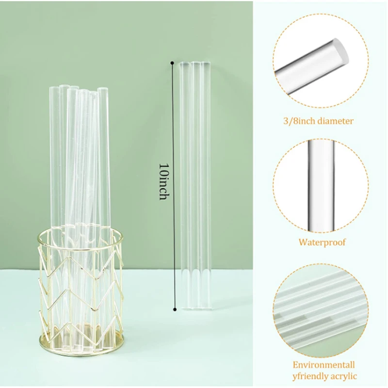 Acrylic Rod 1/5/10pcs Acrylic Rods Clear Transparent Plexilgass Organics Grass Rods DIY Architectural Model Material Accessories Multi-size