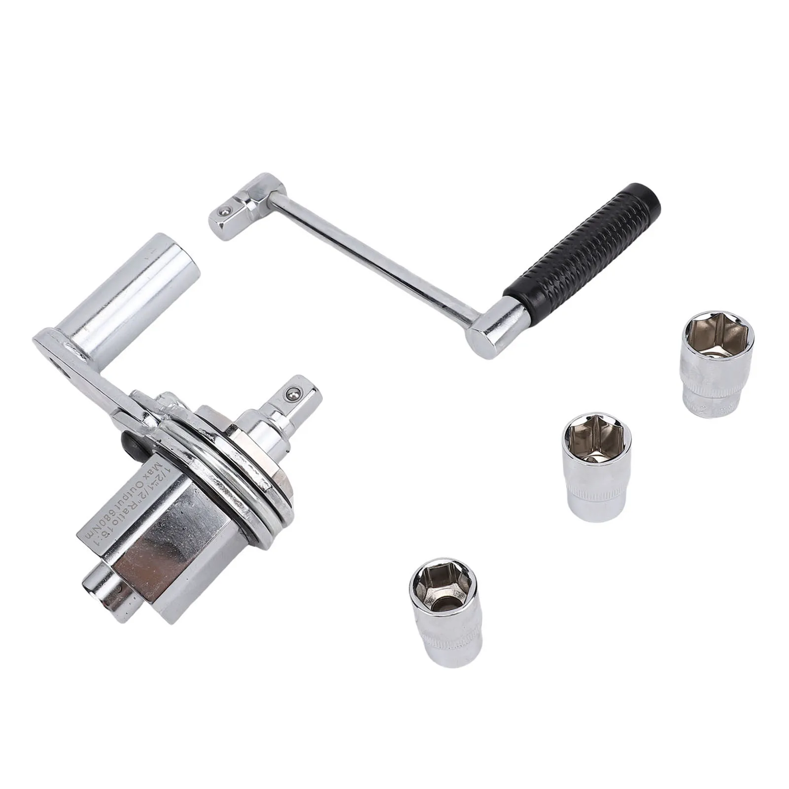 Torsion Multiplier Wrench 40CR Alloy Steel Labor Saving Lug Nut Removal Tool 1/2 Inch Drive with 17mm 19mm 21mm Sockets for Car