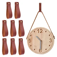 8pcs Wall Hook Storage Strap Hanger Artificial Leather Curtain Rod Holder Shelf Home Decoration 1