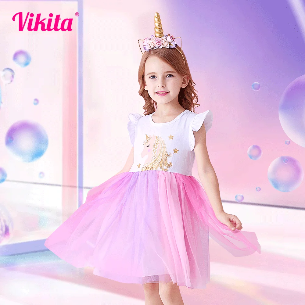 Girls unicorn dress toddlers summer sleeveless princess dresses girls dress princess costume