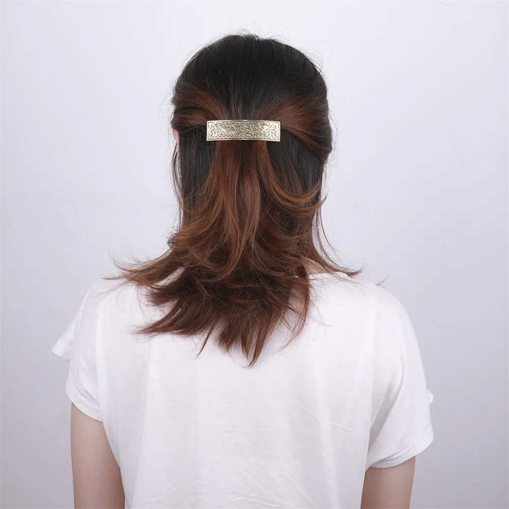 Retro Vikings Celtics Knot Hairpin Women Silver Color Metal Irish Hindu Symbol Hair Decor Barrette Long Hair Design Female Jewel jewelry accessories hair accessory
