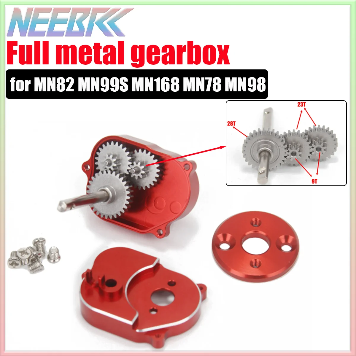 Caixa de engrenagens de transmissão de metal completo para carro crawler 1/12 RC MN82 MN99S MN168 MN78 MN98 LC79 280 370 Peças de atualização de motor Brushled