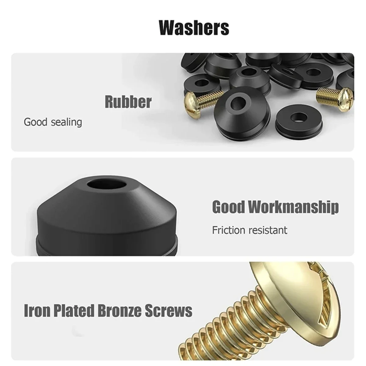 106Pcs Faucet Washer Assortment Kit Rubber Flat and Beveled Washers Set Durable Faucet Sealing Washer Gasket Replacement with
