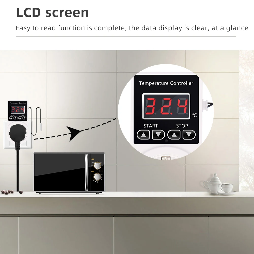 Digital Temperature Controller EU Plug For Incubation Aquaculture