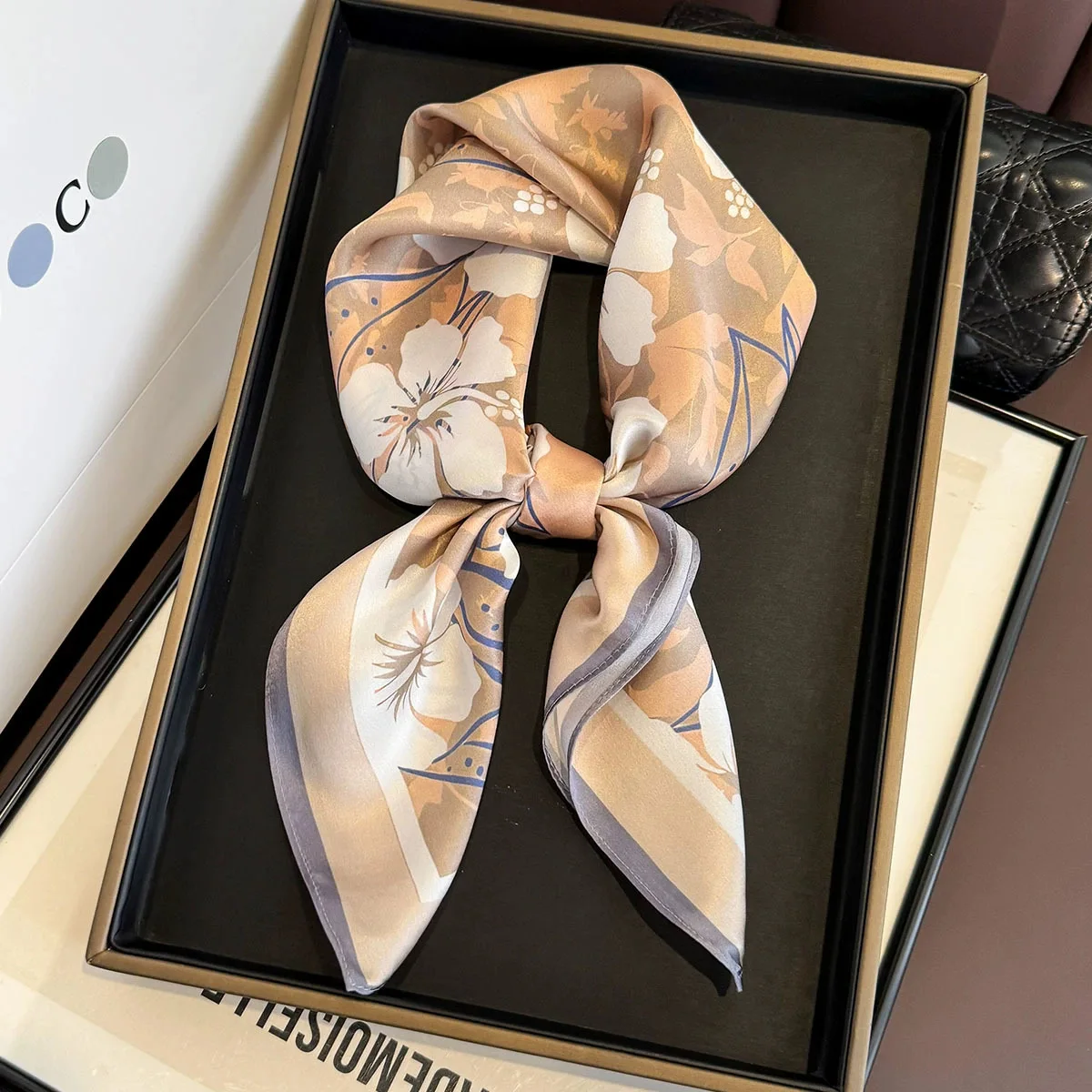 100% Mulberry Silk Square Scarf for Women