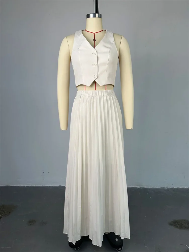 Wmstar Skirts Sets Party Two Piece Set Women Sexy Fashionable Solid V Neck Vest Top Casual Matching Suit Wholesale Dropshipping