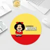 Mafalda Small Round Office Student Gaming Thickened Writing Pad Non-slip Cushion Mouse Pad Padmouse Desk Play Mats 3
