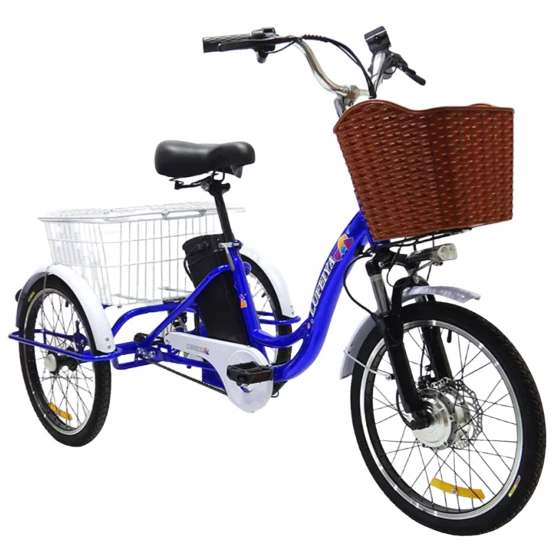 Adult Electric Tricycles With Pull Basket Seat Three Wheel 48V 350W Fashion Electric City Bike Women Lithium Battery