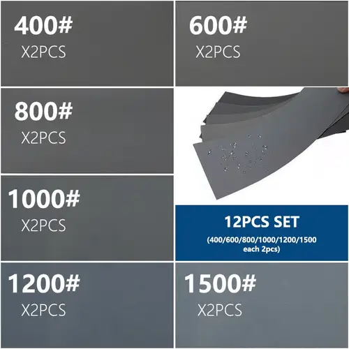 XCAN Sandpaper Set Water Dry Sanding Paper 9x3.6 inch Abrasive Sander Paper for For Wood Metal Automotive Polishing - Image 12