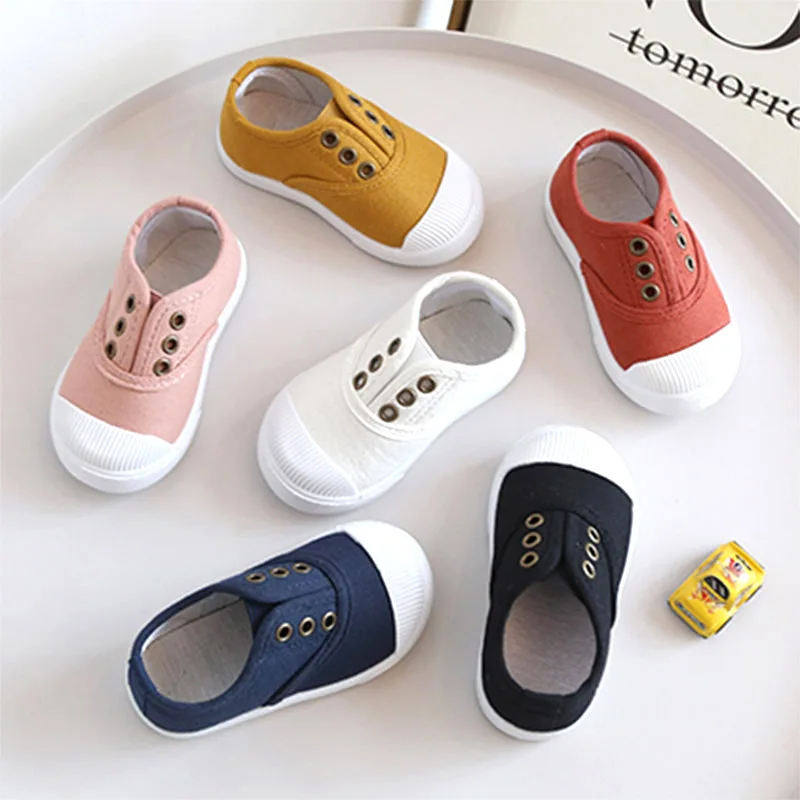 

Kids Sneakers White Shoes Girls Boys Canvas Sneakers Slip on Shoes For Children Casual Shoes Loafers Breathable Run Shoes