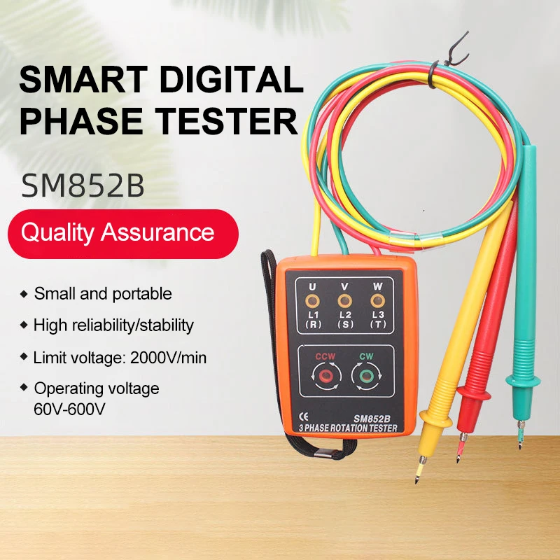 3 Phase Rotation Tester Digital Phase Indicator Detector Led Buzzer