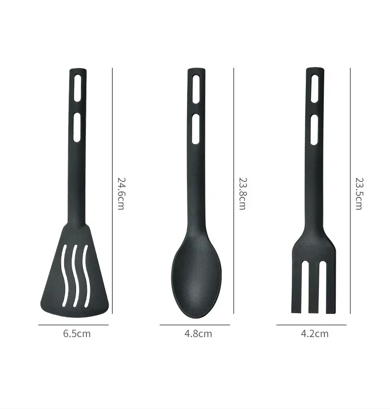 1/3PCS Nylon Kitchen Utensils Set Kitchen Cooking Tools  Slotted Turner Solid Spoon Fork Children Spade Fork Spoon Dinnerware