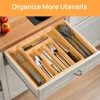 Expandable Bamboo Kitchen Drawer Organizer – Adjustable Cutlery Tray for Utensils, Silverware, and Flatware – 5 to 7 Slots 1
