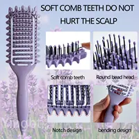 Brosse de coiffure 3 en 1 pour boucles, brosse à cheveux démêlante ajourée, peigne à cheveux emmêlé, façonnant la définition des boucles, outils de coiffure 5