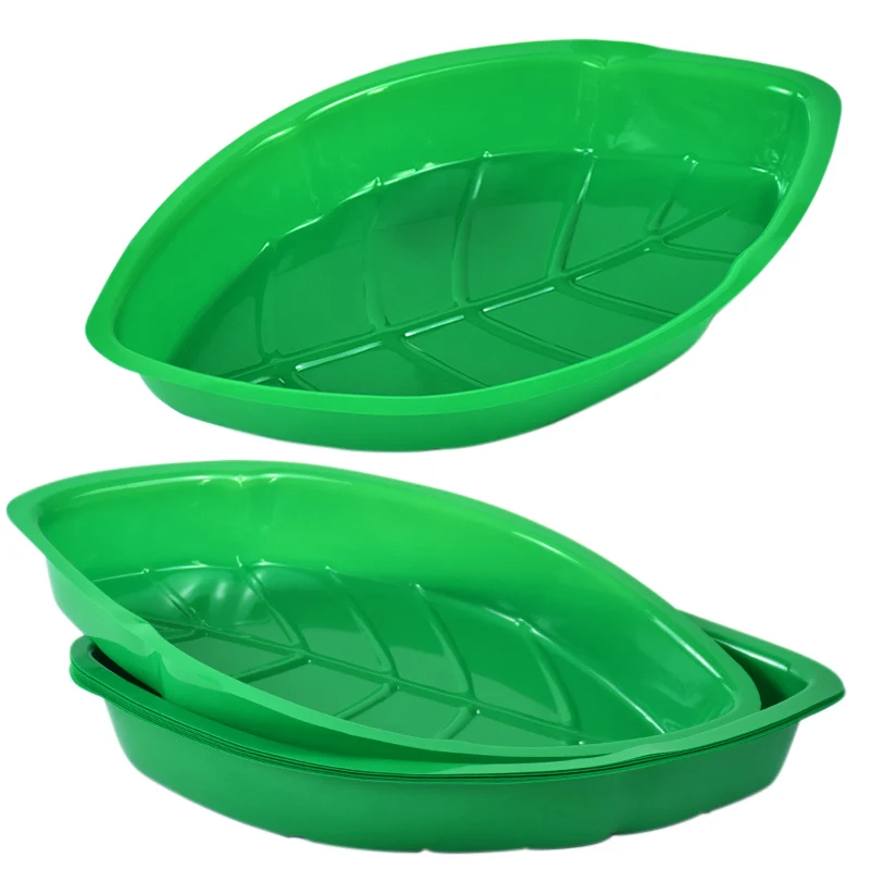 6/12 stücke Hawaiian Palm Blatt Platte Snack Lebensmittel Süßigkeiten Tablett Kinder Dschungel Safari Geburtstag Liefert Tropical Luau Sommer party Decor