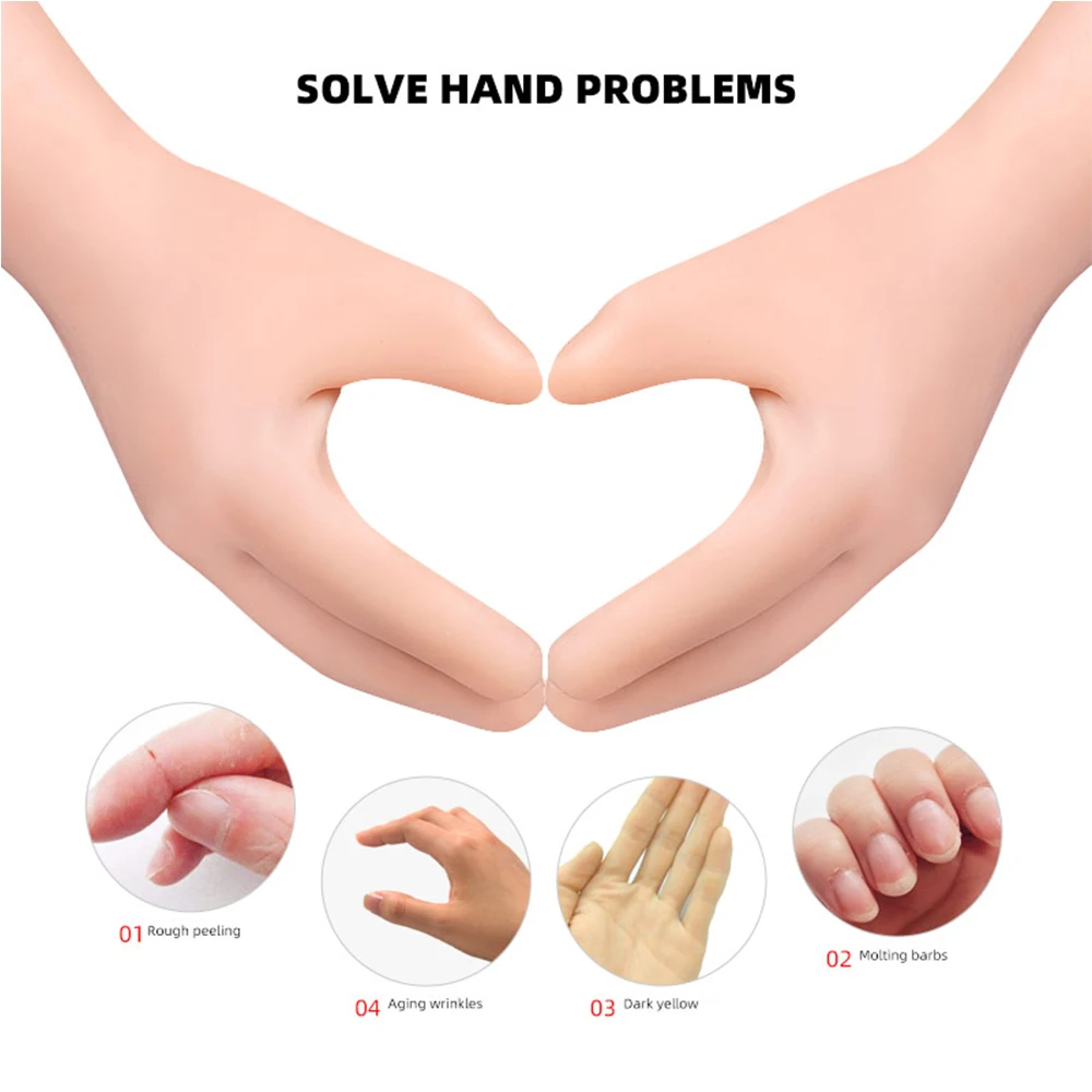 Reusable Moisturizing Gloves 1 Pair Overnight Long Dry Hands Full Finger Treatment Hands Care Anti Cracking SPA Home Use Unisex moisturizing gloves