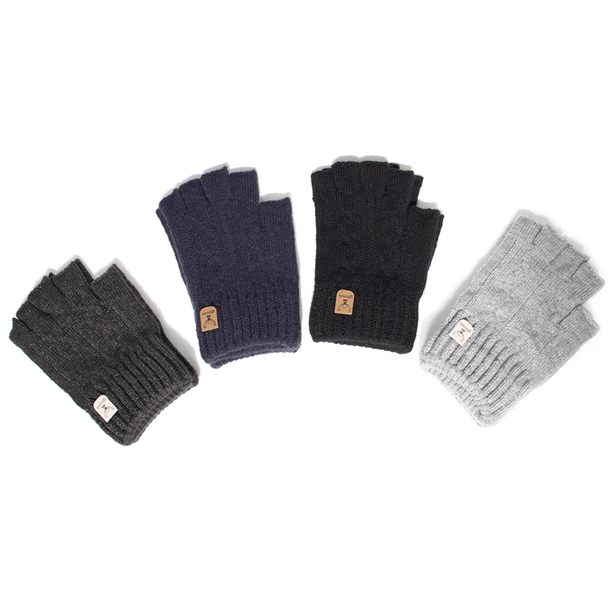 Knitted Half finger gloves Warm Autumn Winter Men Women Casual Gloves for Work Writting or Touch Screen