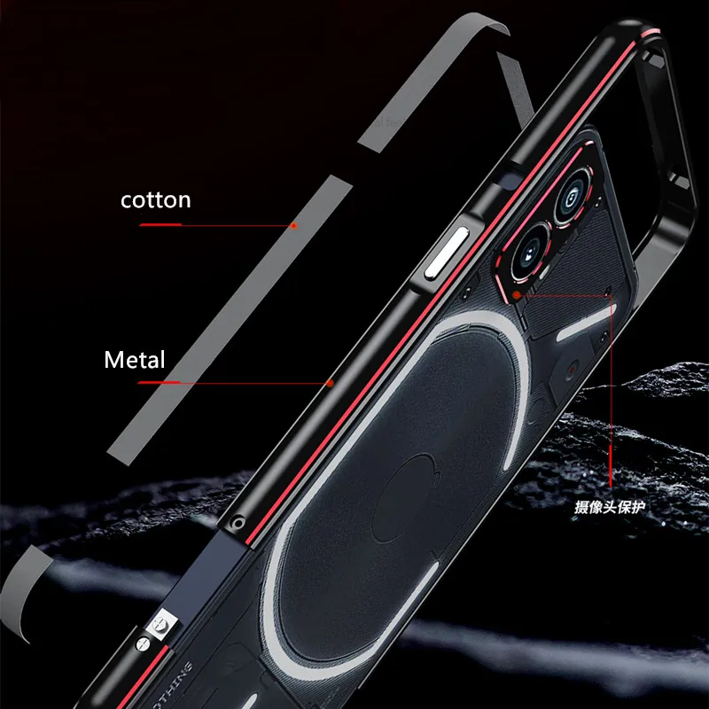 Bumper Case For Nothing Phone 1 One Metal Camera Protector Aluminum Frame Slim Cover