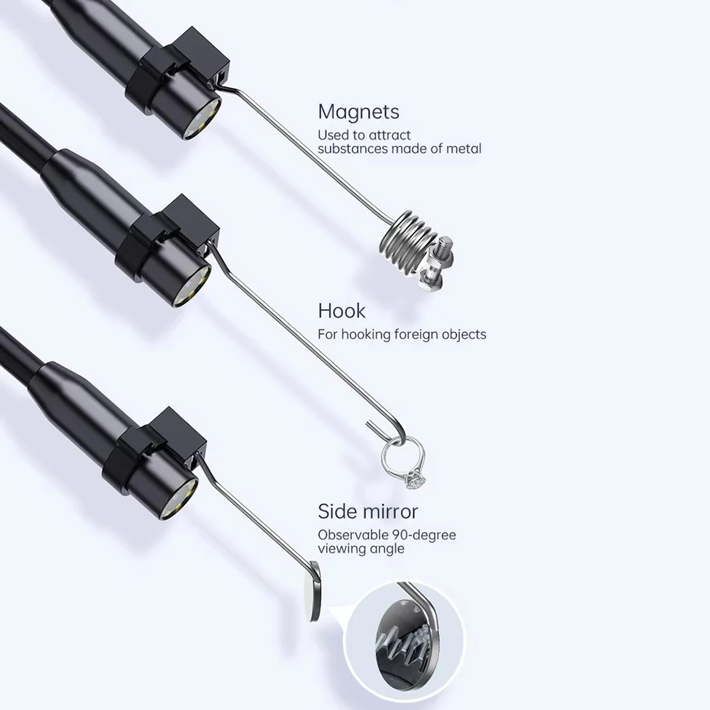 1080P HD 산업용 내시경 카메라 8 LED 자동차 검사 카메라 USB 충전식 내시경 카메라 하수구용 2000mAh