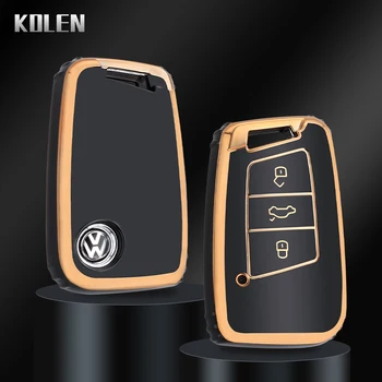 Fashion TPU Car Remote Key Case Cover Shell Fob per VW Volkseagen Passat B8 Magotan per Skoda Superb A7 Kodiaq Seat accessori - Fashion TPU Car Remote Key Case Cover Shell Fob per VW Volkseagen Passat B8 Magotan