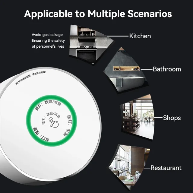 Meian-Zigbee Gas Leak Detector, Wireless WiFi, Tuya, Smart Life, Security Protection, Natural Gas Alarm Sensor, CH4 - Image 6
