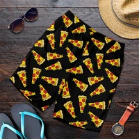 Funny Pizza Pattern Beach Shorts Men 3D Printing Pizza Board Shorts Swimsuit Summer Quick Drying Ice Shorts Sportwear GYM Shorts 1