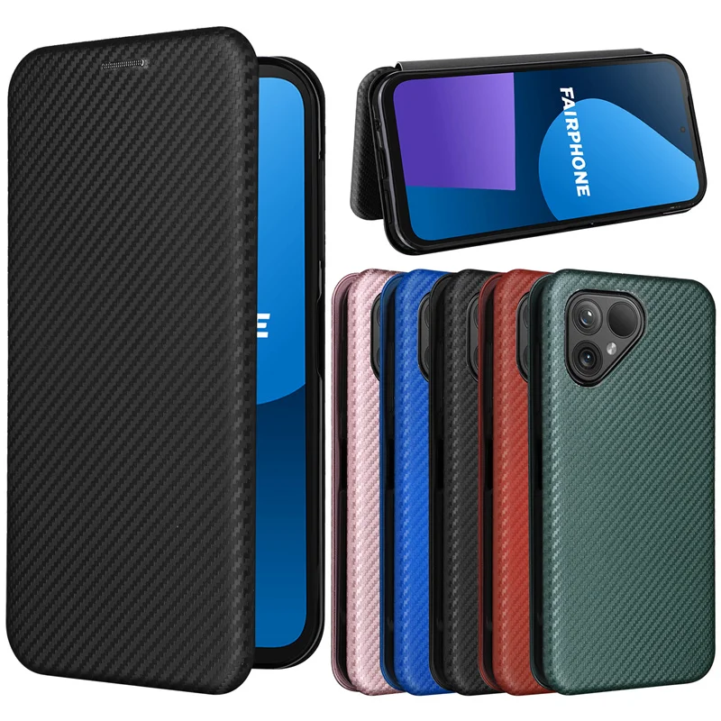 Per Fairphone 5 Case Luxury Flip Custodia Ad Adsorbimento Magnetico In Fibra Di Carbonio Per Fairphone5 Fairphone Smartphone 5 Borse Per Telefono