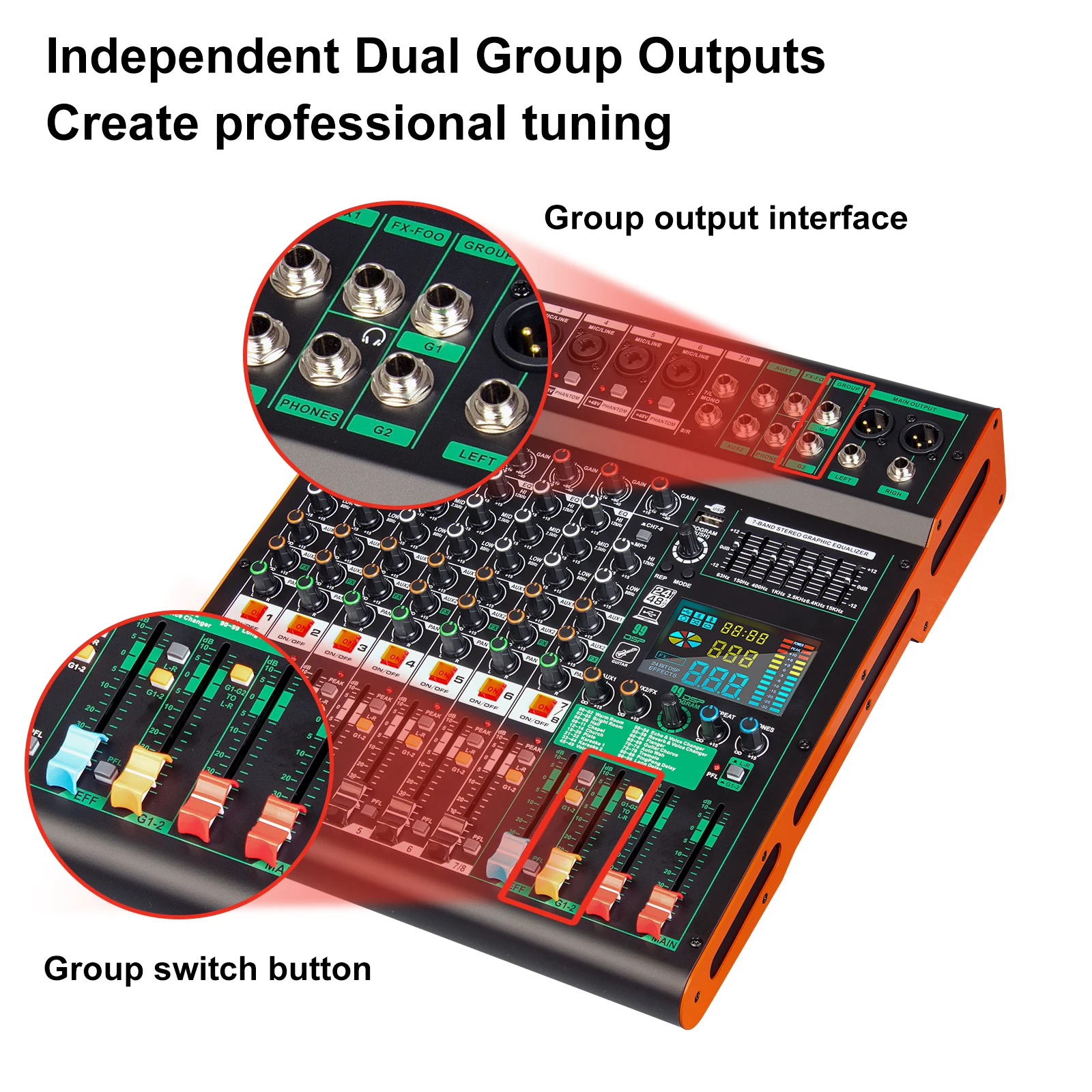 『美品』Phase DJ Depusheng TC8 Professional Audio Mixer 99 DSP 8 Channel Dual