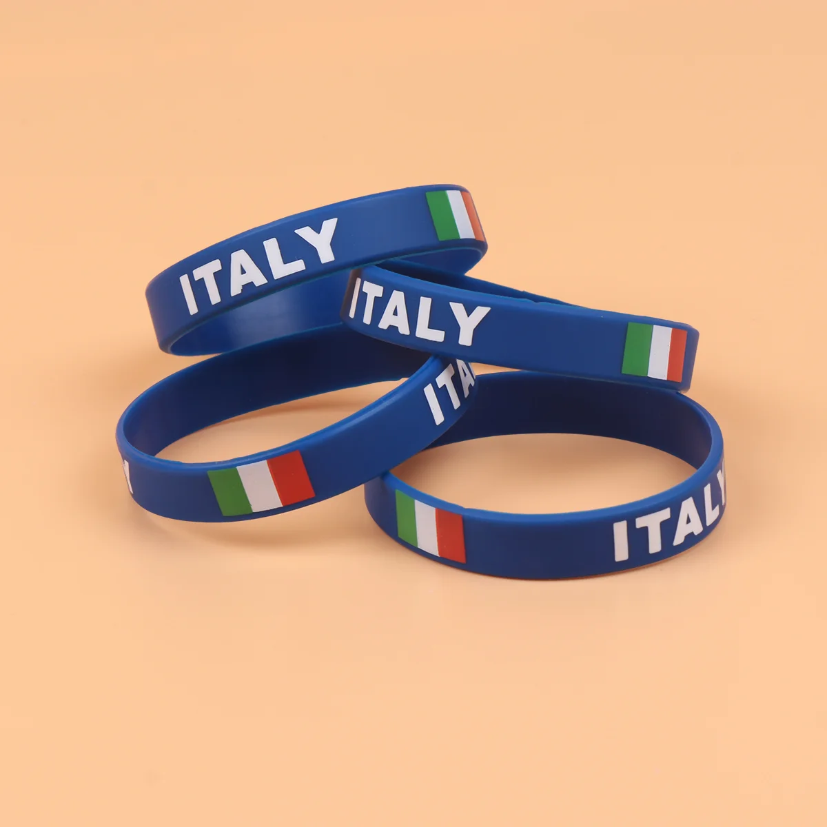 

10 Pcs Bangles Bracelets Country Flag Decorative Wristbands Silicone Bulk Toddler