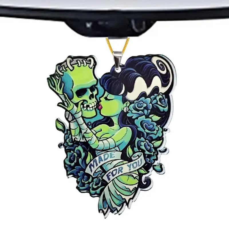 

Rearview Mirror Charm Ghost Halloween Car Mirror Decor Ghost Car Mirror Suspension Decoration Festival Decoration Car Mirror