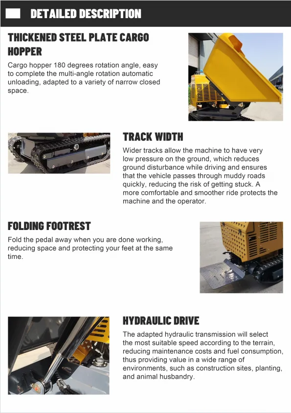 Hocheffizienter 1200KG Raupenkipper für Kleine Räume Lagerung & Transport im Lager – Detail 5