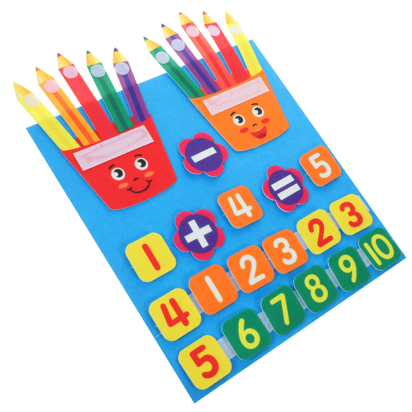 어린이 수학 교구 유치원 펠트 숫자판 휴대용 교육용 교구 (위치 빼기 연습용)