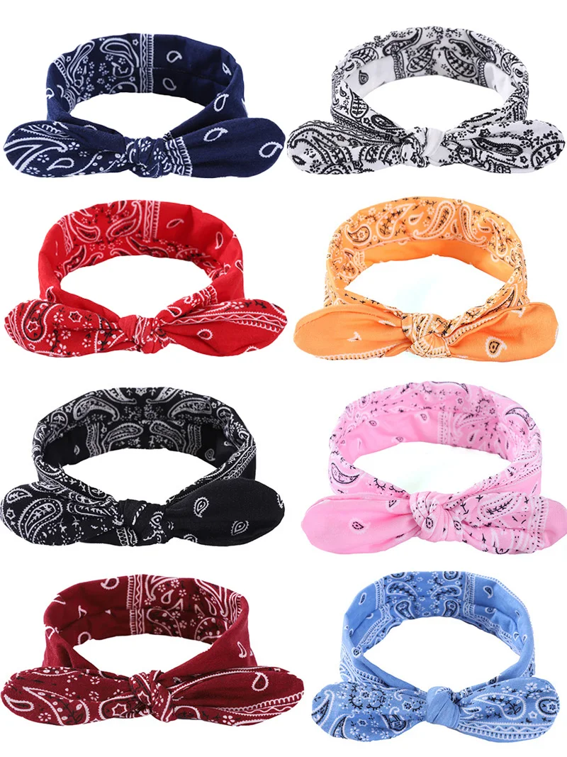 Elastischer Knoten, Paisley-Hasenohren, Stahldraht, fest, niedliches Haarband, Stirnband, Haarschmuck – Detail 1