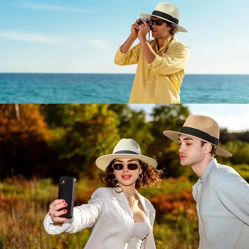 XL Big Head 63CM Summer Beach Woven Sun Hats Unisex