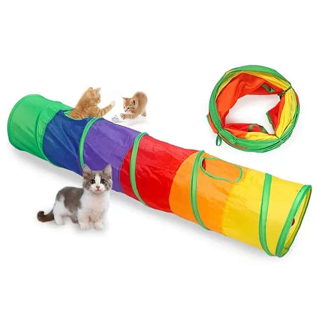 Cat Tunnel Foldable Cat Tunnel Pet Supplies Cat S T Y Pass Play Tunnel Cat Toy Breathable Drill Barrel for Indoor loud paper 3