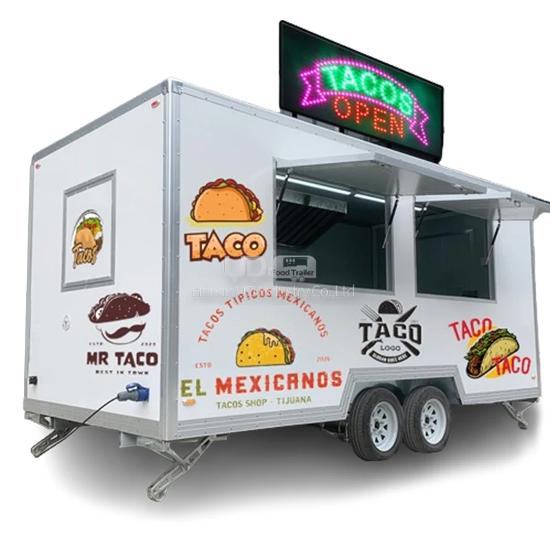 

Custom Street Catering Trailer Pizza BBQ Food Trailer Fully Equipped Outdoor Mobile Bar Ice Cream Coffee Food Truck for Sale