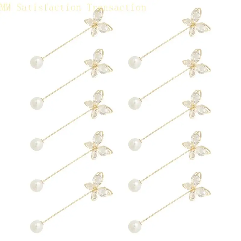 axyb 10pcs 꽃 모양 의류 안전 핀 가디건 칼라 칼라 클립 숄 클립 클립 클립