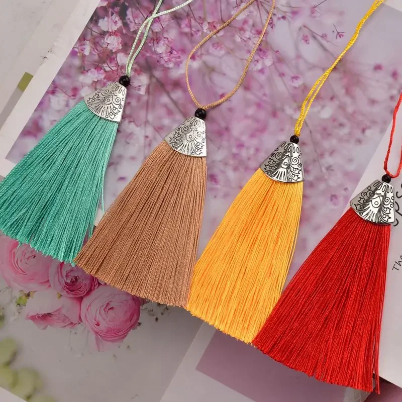 Tassel Trim 5pcs/lot 8cm Fish Mouth Cap Silk Tassel Fringe Brush Trim Decorative Tassel Trim Key for DIY Embellish Curtain Accessories Parts tassel fringe,tassel decoration,tassel accessories,tassel trim,mini tassels