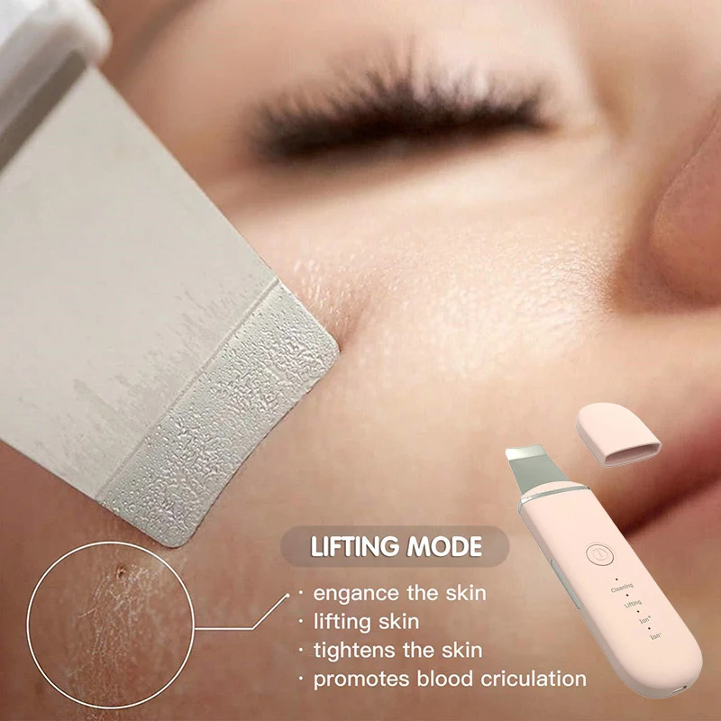 Ultrasonic Skin Scrubber Cosmetic Instrument Deep Cleansing Ultrasonic Cleansing Cavitation Peeling Shovel Rechargeable facial cleansing brush facial cleaner facial scrubber