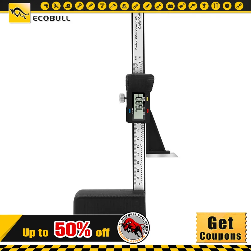 

0-150mm 6 Inch Digital Height Gauge Electronic Measuring Tool Vernier Caliper Ruler Wood Table Marking Ruler Woodworking