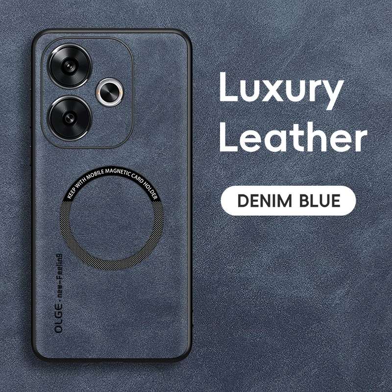 Luxury Leather Magnetic Phone Case with MagSafe Wireless Charging Compatibility