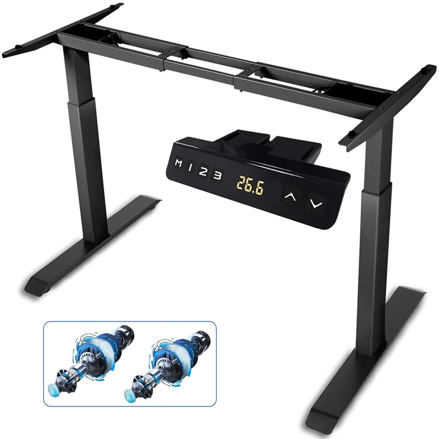 Electric Stand Up Desk Lifting Desk Frame Height Adjustable Standing Ergonomic Dual Motor and Memory Control Home Office