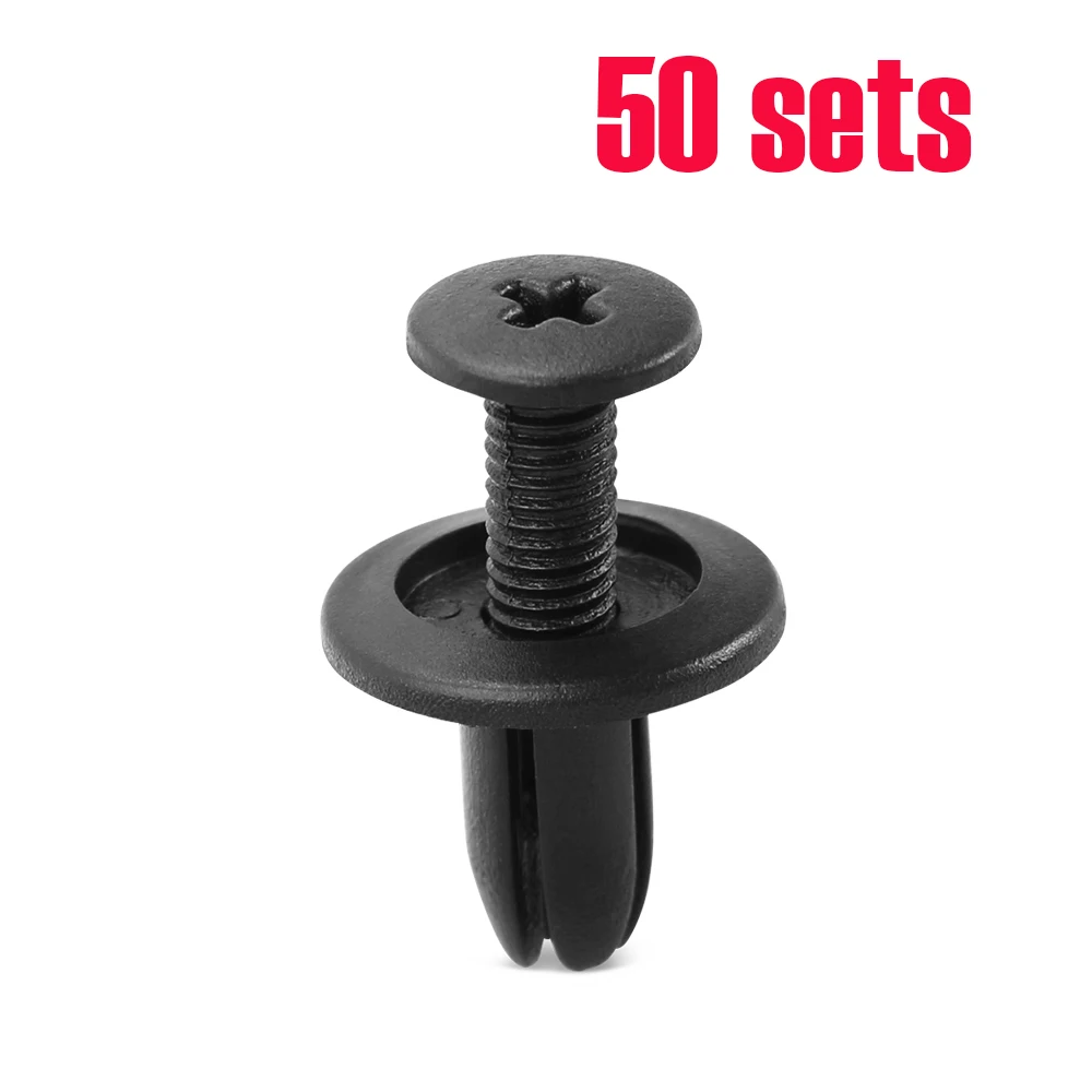 50set-6mm-Car-Fastener-Clip-Bumper-Fender-Liner-Rivet-for-Automobiles ...
