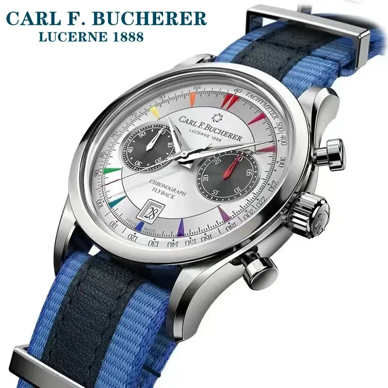 

Carl F. Bucherer Jam Tangan Edisi Terbatas Koleksi Maliron Multifungsi Chronograph Tali Atas Kain Jam Tangan Kuarsa Reloj Hombre