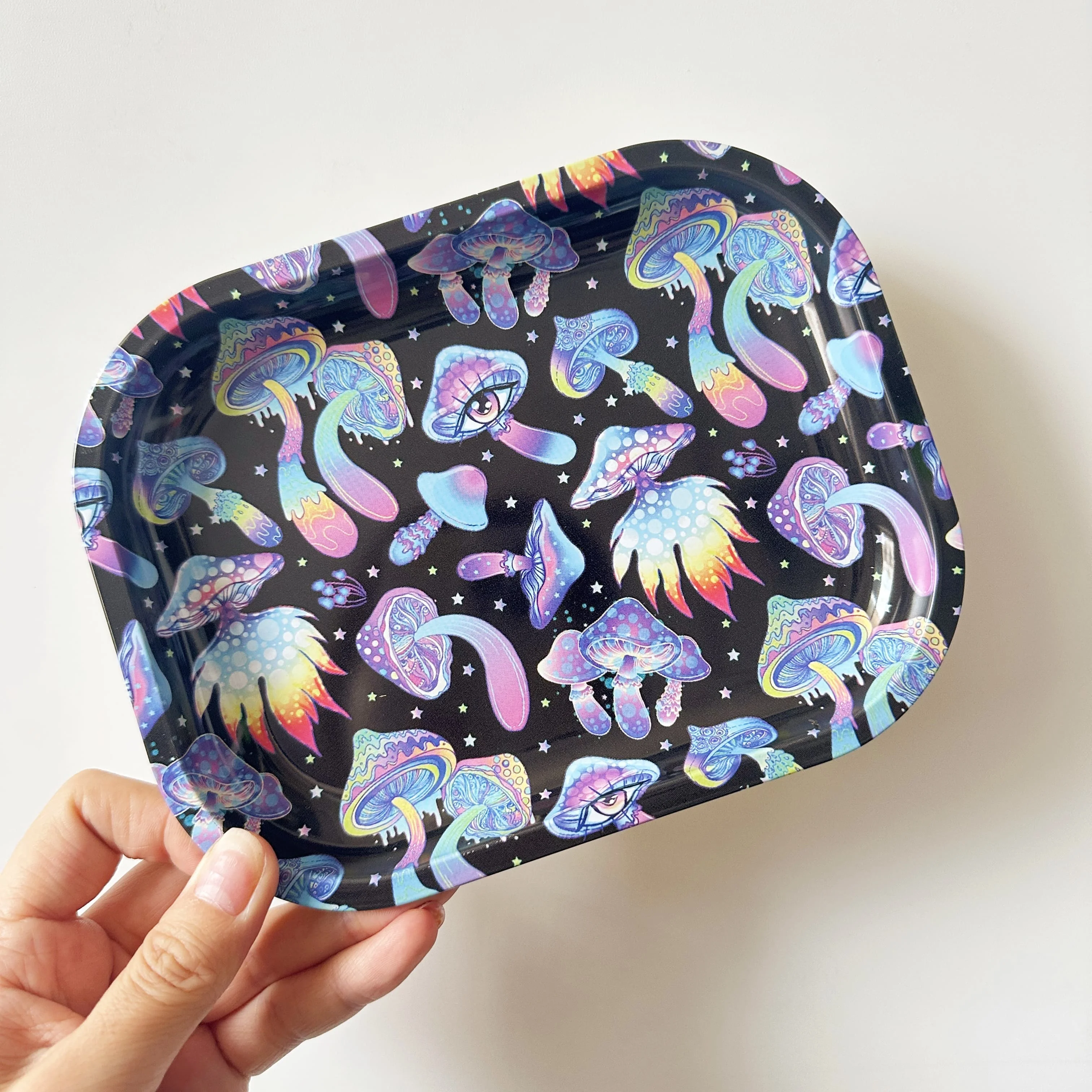 Chic Pink Heart Aesthetic Mini Rolling Tray (7 x 5)
