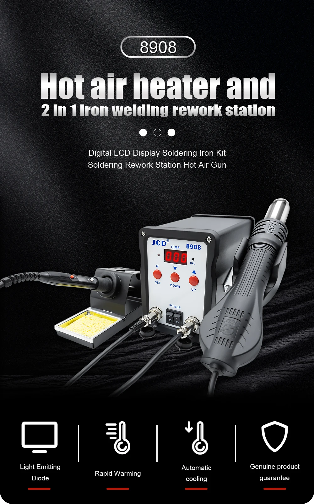 Soldering Iron Hot Air Soldering Station DIY Digital Rework Station Phone Repair