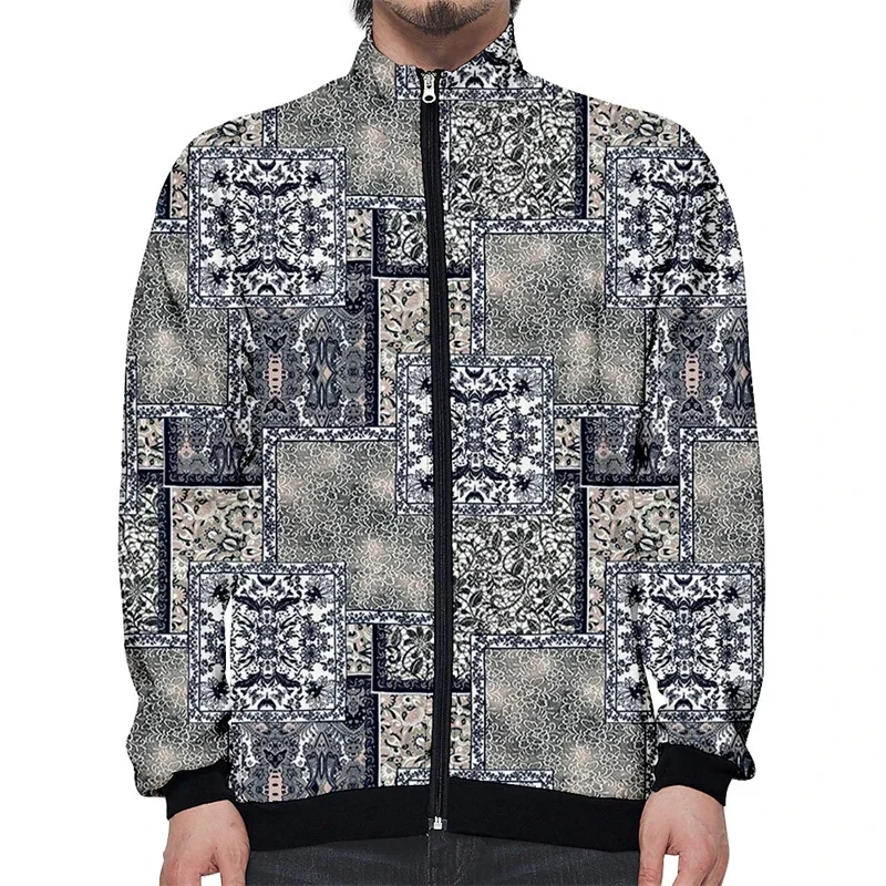 thumbnail image 1 of Chaqueta con cremallera y estampado 3D de leopardo y pollo para hombre, chaqueta hawaiana de manga larga con estampado de cocotero, abrigo de calle de moda Harajuku, 1 of 5