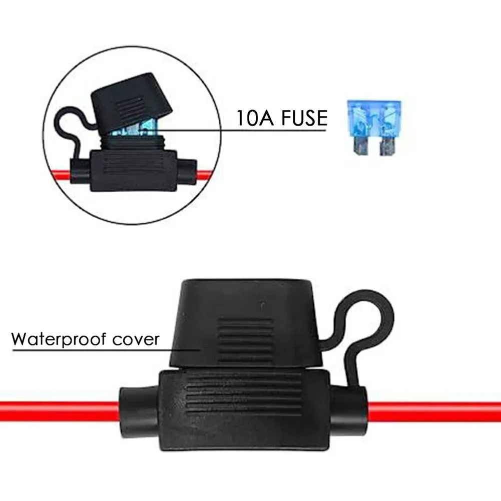 Motorcycle Quick Release SAE Cable With Fuse Terminal O Connector Battery Charger Extension Adapter Wire 16AWG Terminal