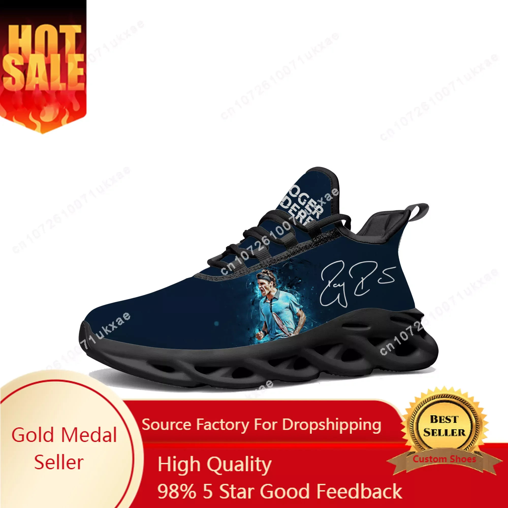 

Tennis King Federer Flats Sneakers Mens Womens Sports Running Shoes High Quality Sneaker Lace Up Mesh Footwear custom made Shoe