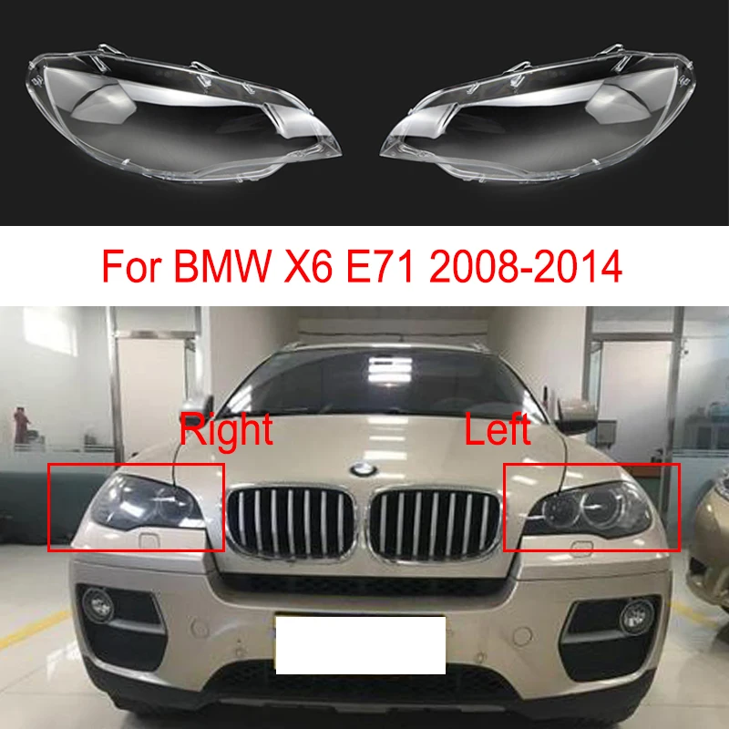 

For BMW X6 E71 2008-2014 Car Front Headlight Shell Headlamps Transparent Lens Glass Headlamps Cover Lampshad Lamp Shell Masks